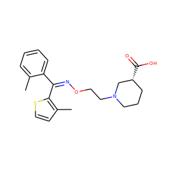 Cc1ccccc1/C(=N/OCCN1CCC[C@@H](C(=O)O)C1)c1sccc1C ZINC000013799988