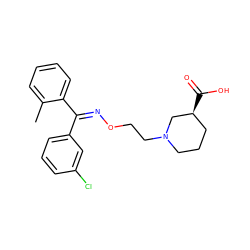 Cc1ccccc1/C(=N/OCCN1CCC[C@H](C(=O)O)C1)c1cccc(Cl)c1 ZINC000013800027