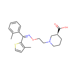 Cc1ccccc1/C(=N/OCCN1CCC[C@H](C(=O)O)C1)c1sccc1C ZINC000013799993