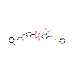 Cc1ccccc1/C=C/C(=O)Nc1ccc(C(=O)NS(=O)(=O)c2ccc(NCCSc3ccccc3)c([N+](=O)[O-])c2)cc1 ZINC001772634031