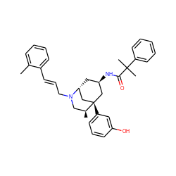 Cc1ccccc1/C=C/CN1C[C@H](C)[C@@]2(c3cccc(O)c3)C[C@H](NC(=O)C(C)(C)c3ccccc3)C[C@@H]1C2 ZINC000038147751