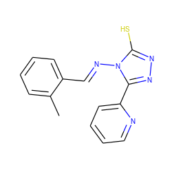 Cc1ccccc1/C=N/n1c(S)nnc1-c1ccccn1 ZINC000005981887