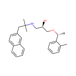 Cc1ccccc1[C@@H](C)OC[C@H](O)CNC(C)(C)Cc1ccc2ccccc2c1 ZINC000038394408