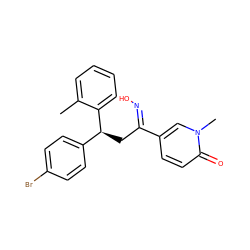 Cc1ccccc1[C@@H](C/C(=N\O)c1ccc(=O)n(C)c1)c1ccc(Br)cc1 ZINC000096273730