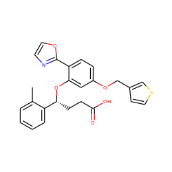 Cc1ccccc1[C@@H](CCC(=O)O)Oc1cc(OCc2ccsc2)ccc1-c1ncco1 ZINC000013780335