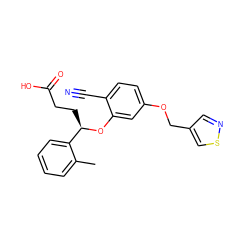 Cc1ccccc1[C@@H](CCC(=O)O)Oc1cc(OCc2cnsc2)ccc1C#N ZINC000013780345