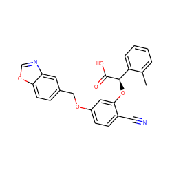 Cc1ccccc1[C@@H](Oc1cc(OCc2ccc3ocnc3c2)ccc1C#N)C(=O)O ZINC000013558069