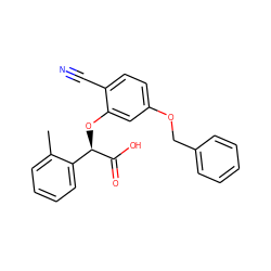 Cc1ccccc1[C@@H](Oc1cc(OCc2ccccc2)ccc1C#N)C(=O)O ZINC000013558031