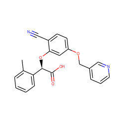 Cc1ccccc1[C@@H](Oc1cc(OCc2cccnc2)ccc1C#N)C(=O)O ZINC000013558059