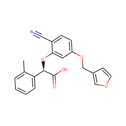 Cc1ccccc1[C@@H](Oc1cc(OCc2ccoc2)ccc1C#N)C(=O)O ZINC000013558048