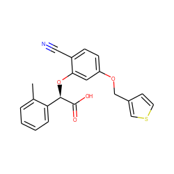 Cc1ccccc1[C@@H](Oc1cc(OCc2ccsc2)ccc1C#N)C(=O)O ZINC000013558015