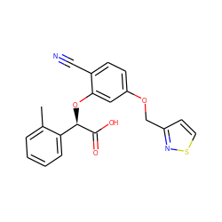 Cc1ccccc1[C@@H](Oc1cc(OCc2ccsn2)ccc1C#N)C(=O)O ZINC000013558050