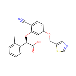 Cc1ccccc1[C@@H](Oc1cc(OCc2cncs2)ccc1C#N)C(=O)O ZINC000013558052