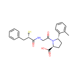 Cc1ccccc1[C@@H]1CC[C@@H](C(=O)O)N1C(=O)CNC(=O)[C@@H](S)Cc1ccccc1 ZINC000013756720