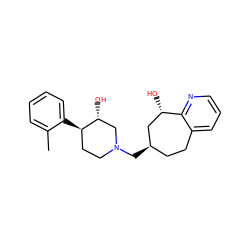 Cc1ccccc1[C@@H]1CCN(C[C@@H]2CCc3cccnc3[C@@H](O)C2)C[C@H]1O ZINC000040895148