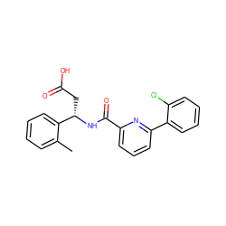 Cc1ccccc1[C@H](CC(=O)O)NC(=O)c1cccc(-c2ccccc2Cl)n1 ZINC000203881675