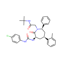 Cc1ccccc1[C@H]1C[C@@H](NC(=O)Nc2ccc(Cl)cc2)C(=O)N(CC(=O)NC(C)(C)C)[C@@H](c2ccccc2)C1 ZINC000026732926