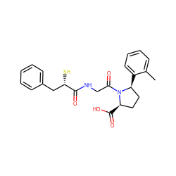 Cc1ccccc1[C@H]1CC[C@@H](C(=O)O)N1C(=O)CNC(=O)[C@@H](S)Cc1ccccc1 ZINC000013756716