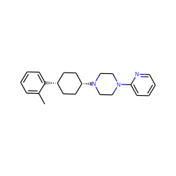 Cc1ccccc1[C@H]1CC[C@@H](N2CCN(c3ccccn3)CC2)CC1 ZINC000100085687