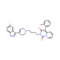 Cc1ccccc1-c1c(=O)n(CCCCN2CC=C(c3c[nH]c4ccc(F)cc34)CC2)c(=O)n2ccccc12 ZINC000299854764