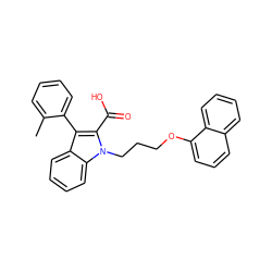 Cc1ccccc1-c1c(C(=O)O)n(CCCOc2cccc3ccccc23)c2ccccc12 ZINC000063539317