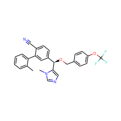 Cc1ccccc1-c1cc([C@@H](OCc2ccc(OC(F)(F)F)cc2)c2cncn2C)ccc1C#N ZINC000028338639