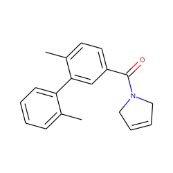 Cc1ccccc1-c1cc(C(=O)N2CC=CC2)ccc1C ZINC000584904750