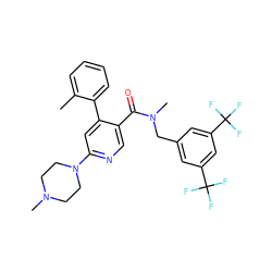 Cc1ccccc1-c1cc(N2CCN(C)CC2)ncc1C(=O)N(C)Cc1cc(C(F)(F)F)cc(C(F)(F)F)c1 ZINC000028571363