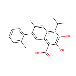 Cc1ccccc1-c1cc2c(C(=O)O)c(O)c(O)c(C(C)C)c2cc1C ZINC000653813143