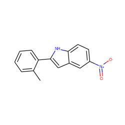 Cc1ccccc1-c1cc2cc([N+](=O)[O-])ccc2[nH]1 ZINC000001518971