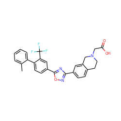 Cc1ccccc1-c1ccc(-c2nc(-c3ccc4c(c3)CN(CC(=O)O)CC4)no2)cc1C(F)(F)F ZINC000118841352