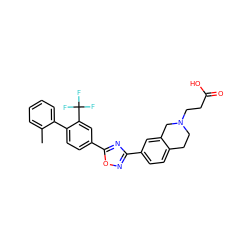 Cc1ccccc1-c1ccc(-c2nc(-c3ccc4c(c3)CN(CCC(=O)O)CC4)no2)cc1C(F)(F)F ZINC000118849084