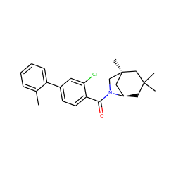 Cc1ccccc1-c1ccc(C(=O)N2C[C@]3(C)C[C@H]2CC(C)(C)C3)c(Cl)c1 ZINC000049054379