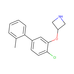 Cc1ccccc1-c1ccc(Cl)c(OC2CNC2)c1 ZINC000096175893