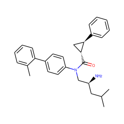 Cc1ccccc1-c1ccc(N(C[C@@H](N)CC(C)C)C(=O)[C@@H]2C[C@H]2c2ccccc2)cc1 ZINC000299861246