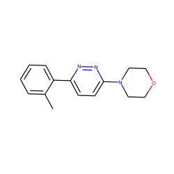 Cc1ccccc1-c1ccc(N2CCOCC2)nn1 ZINC000045367457