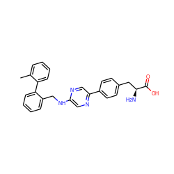 Cc1ccccc1-c1ccccc1CNc1cnc(-c2ccc(C[C@H](N)C(=O)O)cc2)cn1 ZINC000040895771