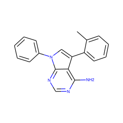 Cc1ccccc1-c1cn(-c2ccccc2)c2ncnc(N)c12 ZINC000028093747