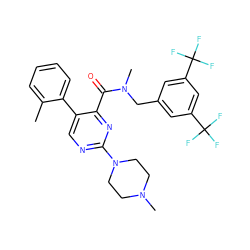 Cc1ccccc1-c1cnc(N2CCN(C)CC2)nc1C(=O)N(C)Cc1cc(C(F)(F)F)cc(C(F)(F)F)c1 ZINC000028570837