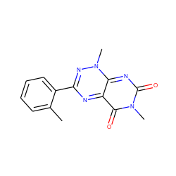 Cc1ccccc1-c1nc2c(=O)n(C)c(=O)nc-2n(C)n1 ZINC000004512031