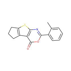 Cc1ccccc1-c1nc2sc3c(c2c(=O)o1)CCC3 ZINC000000349911