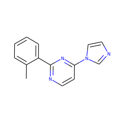 Cc1ccccc1-c1nccc(-n2ccnc2)n1 ZINC000004239471