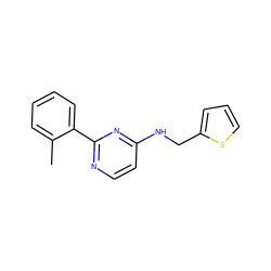 Cc1ccccc1-c1nccc(NCc2cccs2)n1 ZINC000004266137