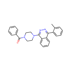 Cc1ccccc1-c1nnc(N2CCN(C(=O)c3ccccc3)CC2)c2ccccc12 ZINC000049036347