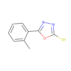 Cc1ccccc1-c1nnc(S)o1 ZINC000001510006