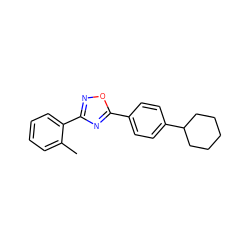 Cc1ccccc1-c1noc(-c2ccc(C3CCCCC3)cc2)n1 ZINC000038157816