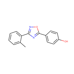 Cc1ccccc1-c1noc(-c2ccc(O)cc2)n1 ZINC000013126576