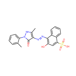 Cc1ccccc1-n1[nH]c(C)c(/N=N/c2c(O)cc(S(=O)(=O)O)c3ccccc23)c1=O ZINC000169319683