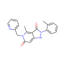 Cc1ccccc1-n1[nH]c2cc(=O)n(Cc3ccccn3)c(C)c2c1=O ZINC000064447975