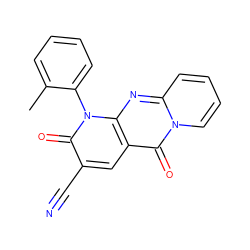 Cc1ccccc1-n1c(=O)c(C#N)cc2c(=O)n3ccccc3nc21 ZINC000005152757